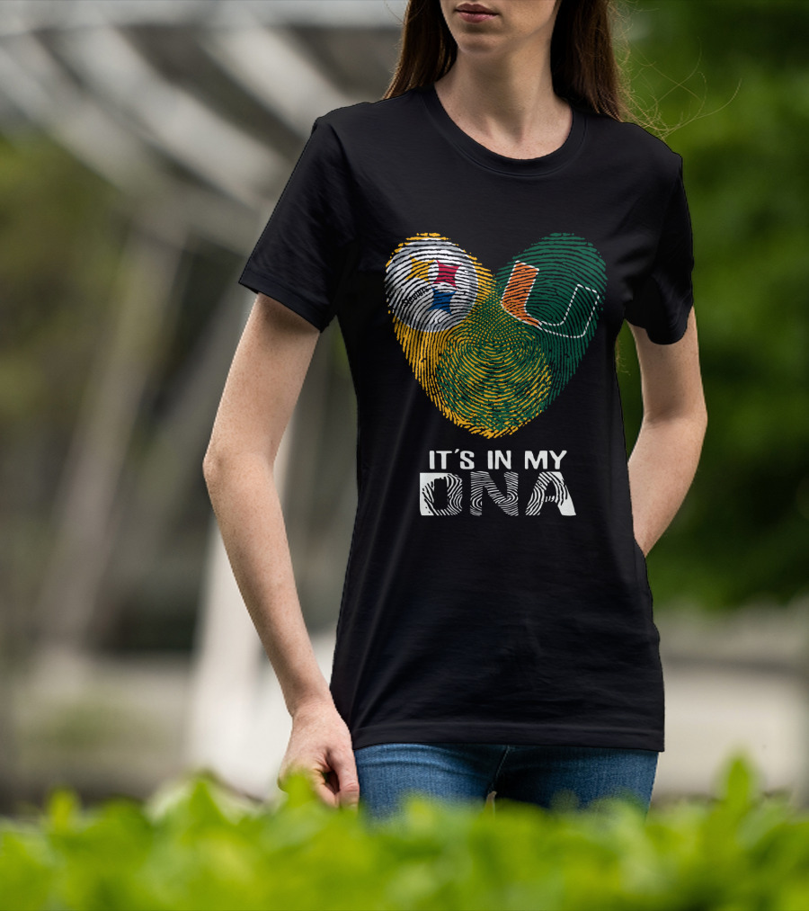 Steelers Hurricanes It's In My DNA Fingerprint T-Shirt