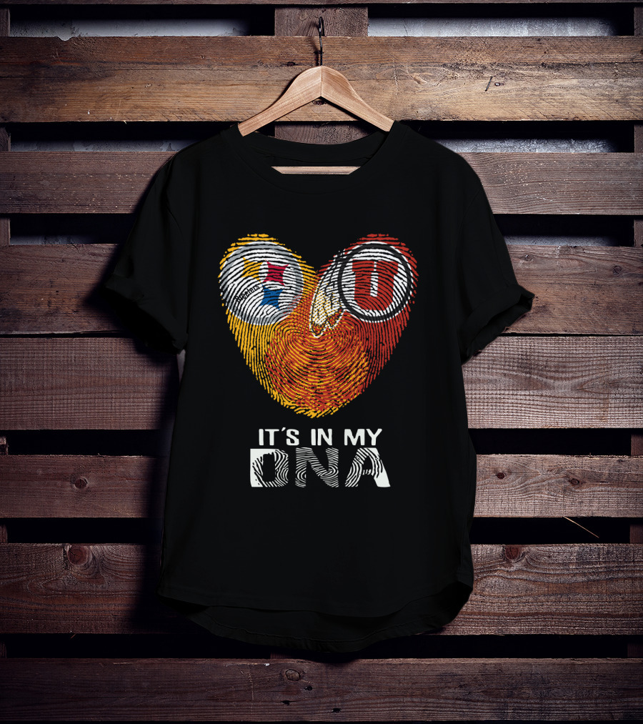 Steelers Utah Utes Fingerprint It's In My DNA T-Shirt