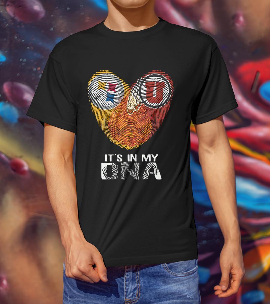 Steelers Utah Utes Fingerprint It's In My DNA T-Shirt