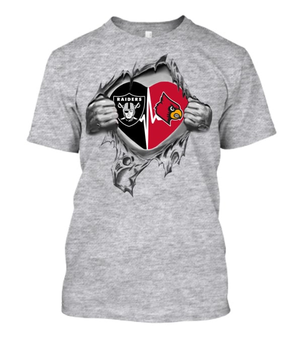 Raiders Cardinals Heartbeat Passion T-Shirt