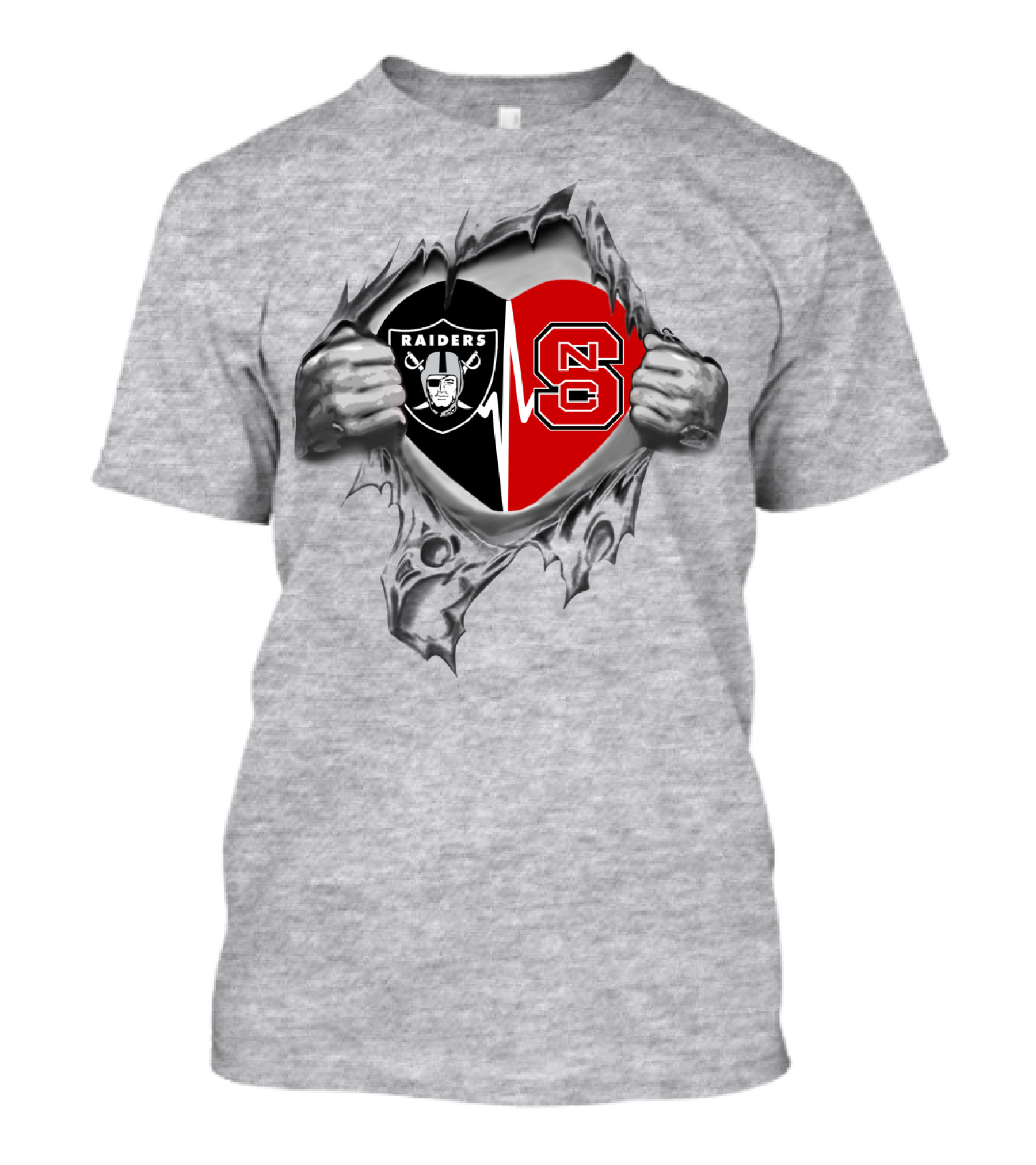 Raiders NC State Heartbeat Emblem T-Shirt