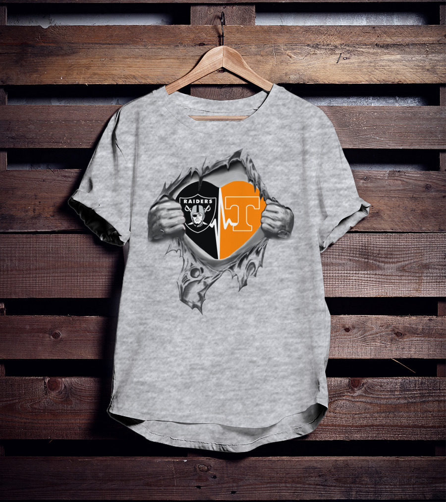 Raiders Tennessee Heartbeat Iconic Dual Loyalty Fan Passion T-Shirt