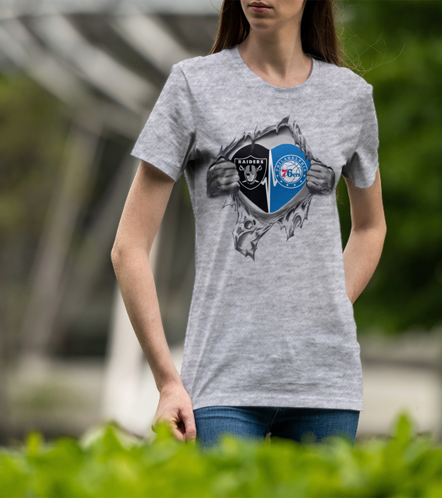 Raiders Philadelphia 76ers It's In My Heart T-Shirt