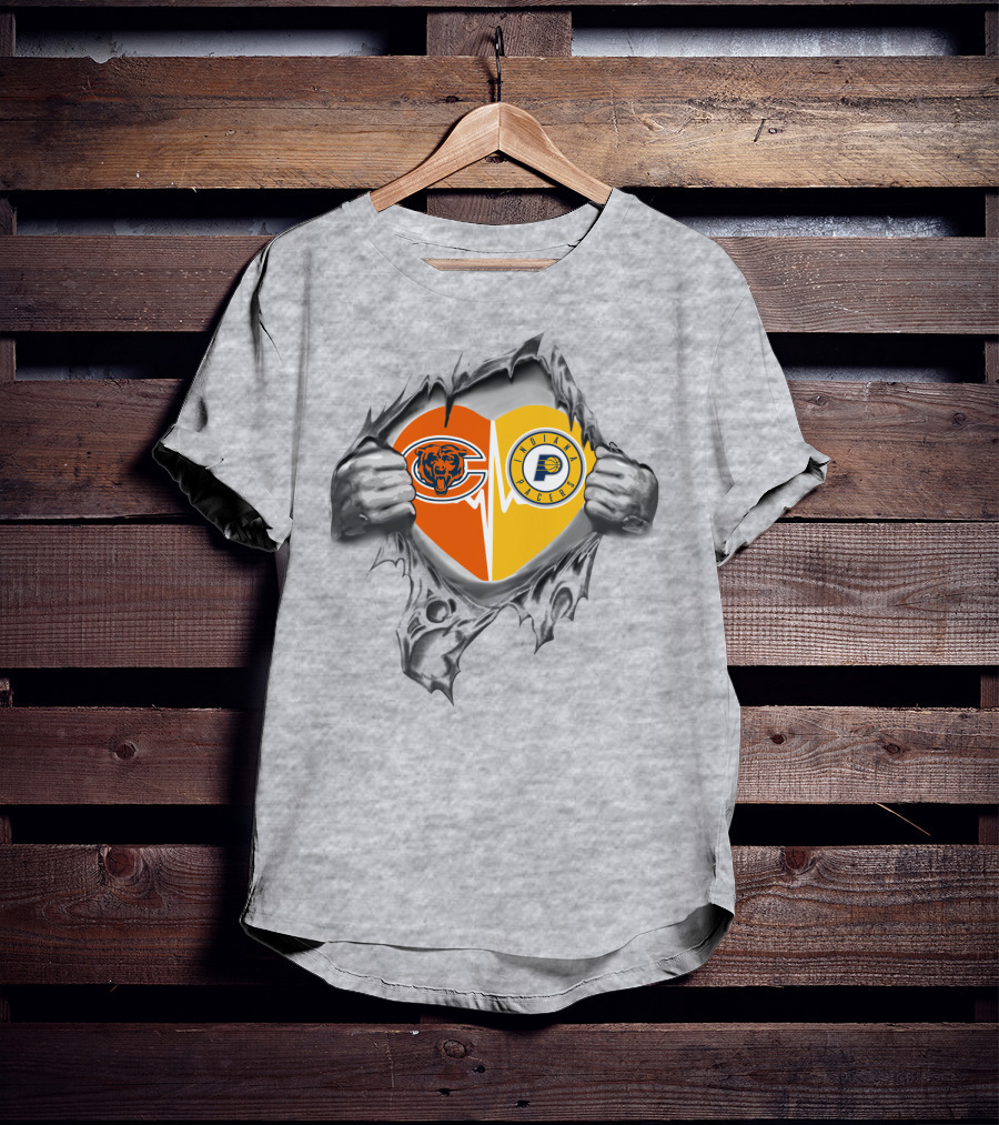 Bears Pacers Heart Torn Open T-Shirt