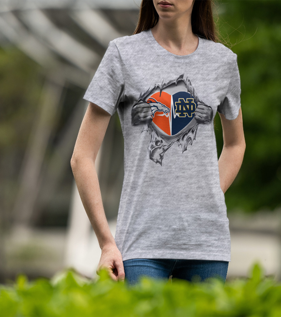 Broncos Notre Dame Heart T-Shirt