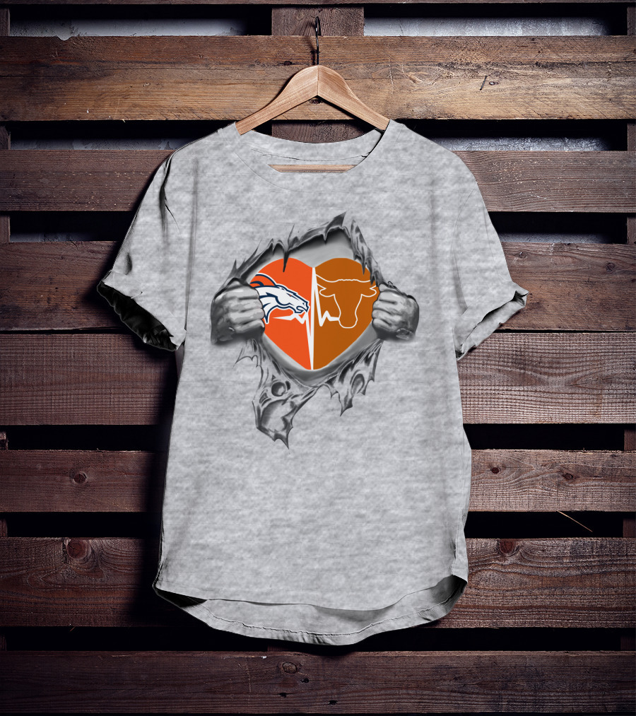 Broncos Longhorn Heart Combo T-Shirt