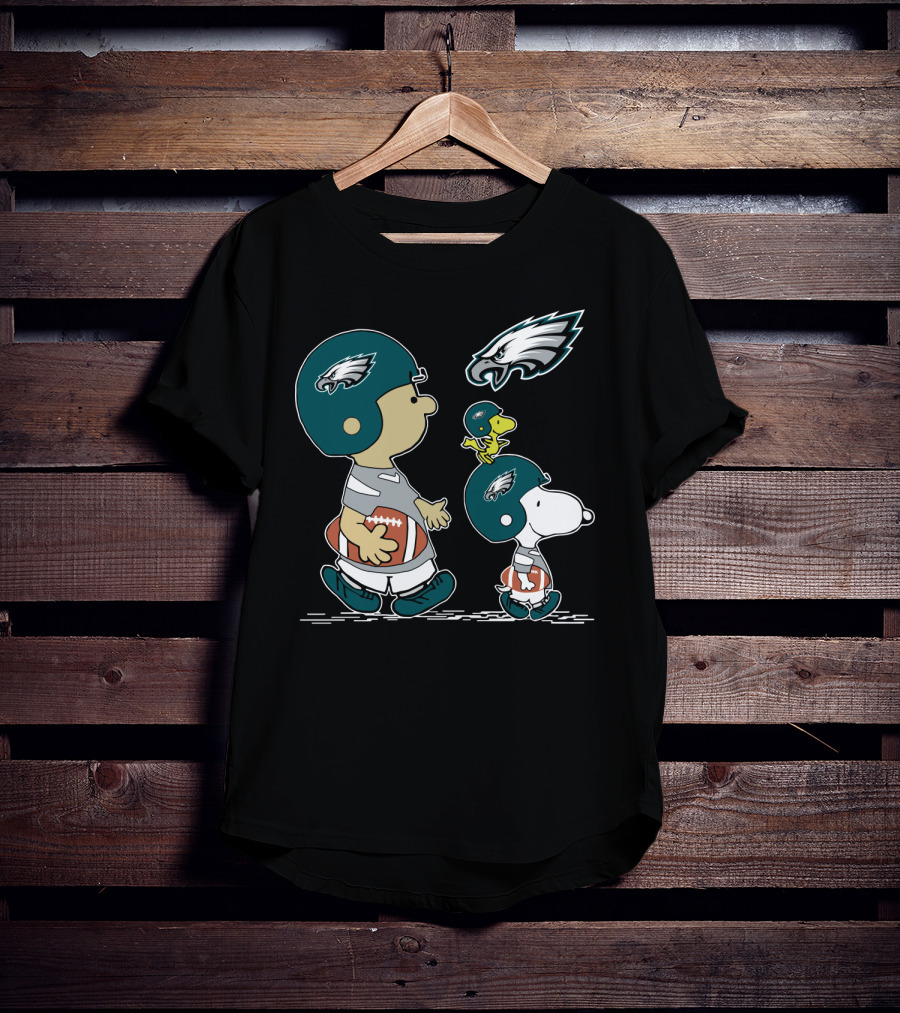 Philadelphia Eagles Snoopy Woodstock Football Helmet Adventure T-Shirt