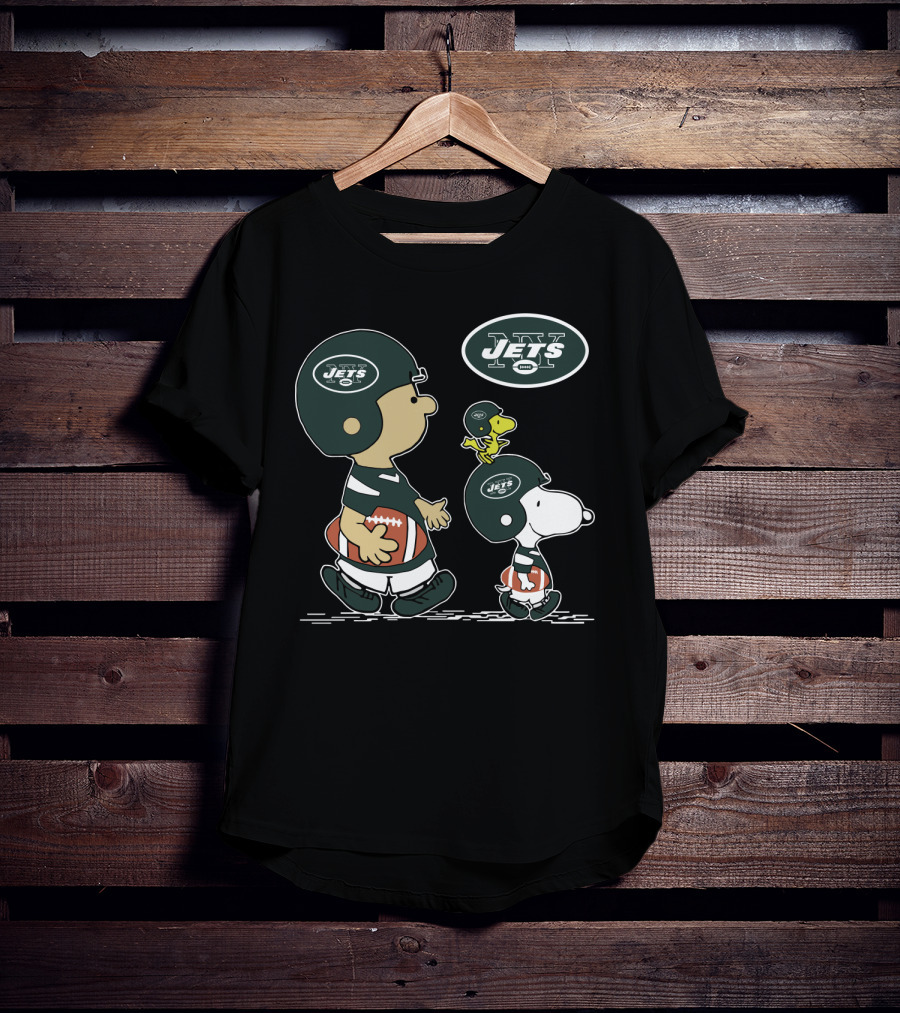 Jets Snoopy Woodstock Football Charlie Brown T-Shirt