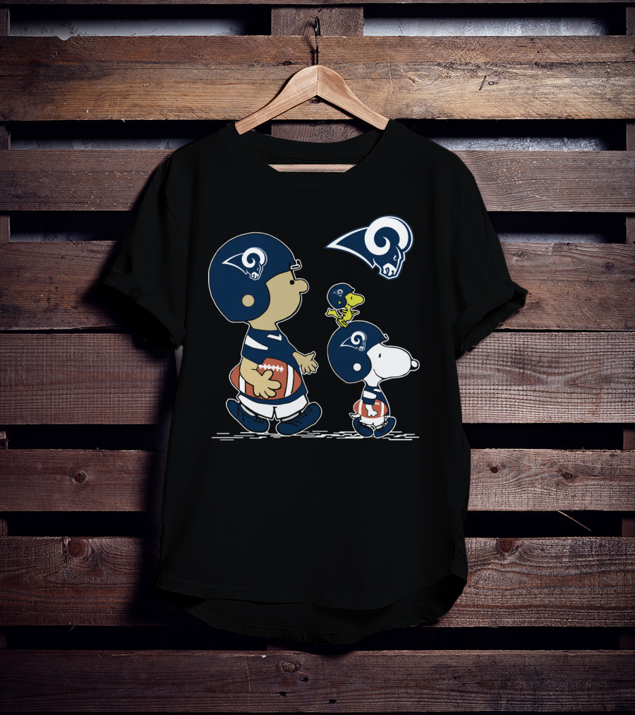 Rams Football Snoopy And Friends In Team Helmets T-Shirt
