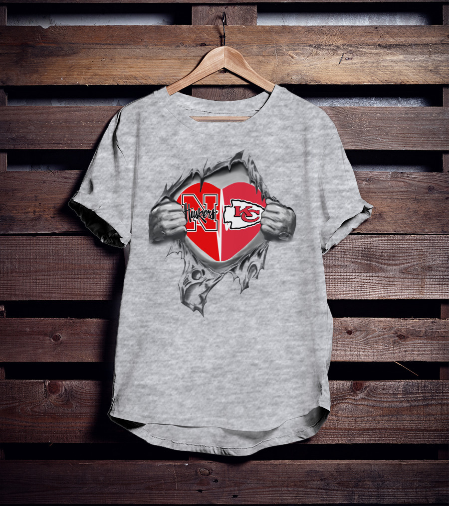 Chiefs KC Huskers Heart T-Shirt