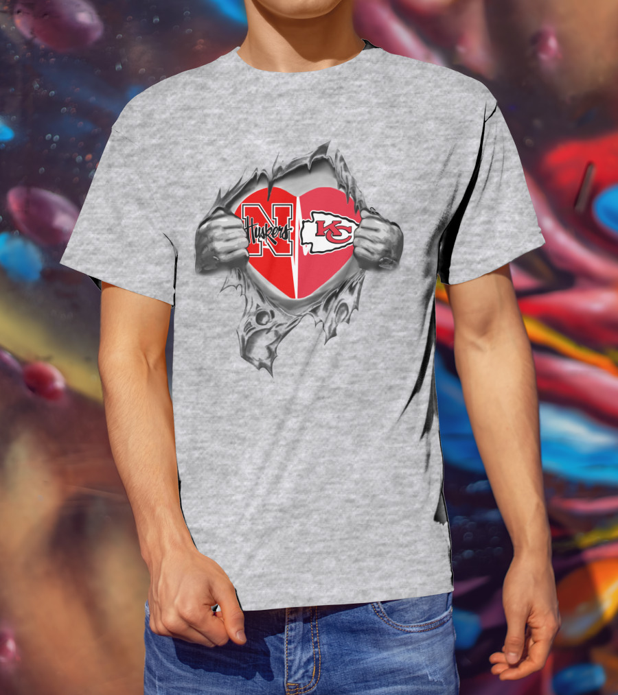 Chiefs KC Huskers Heart T-Shirt