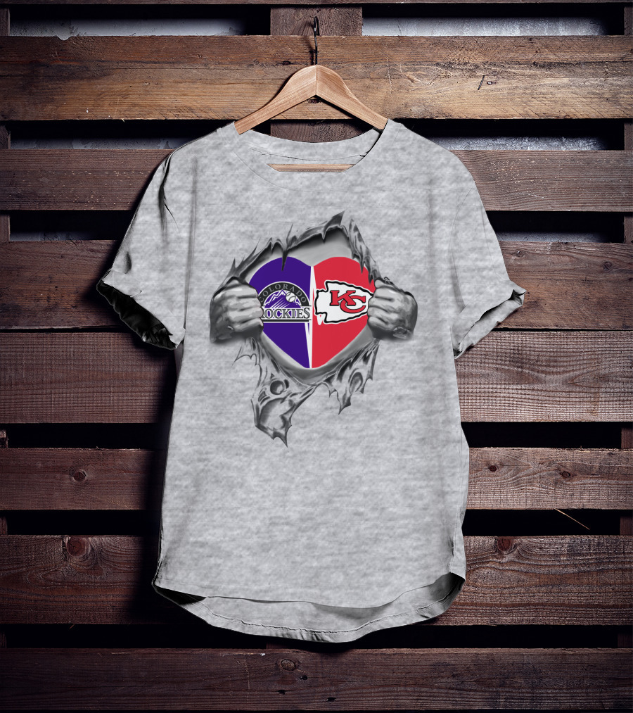 Colorado Rockies Kansas City Chiefs It's In My Heart T-Shirt