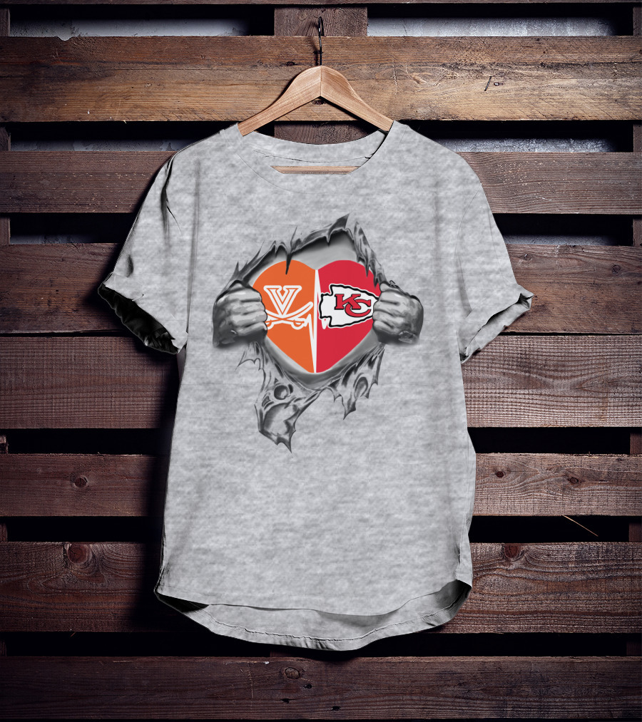 Chiefs Cavaliers Heart Kansas City Virginia Fans Passion T-Shirt