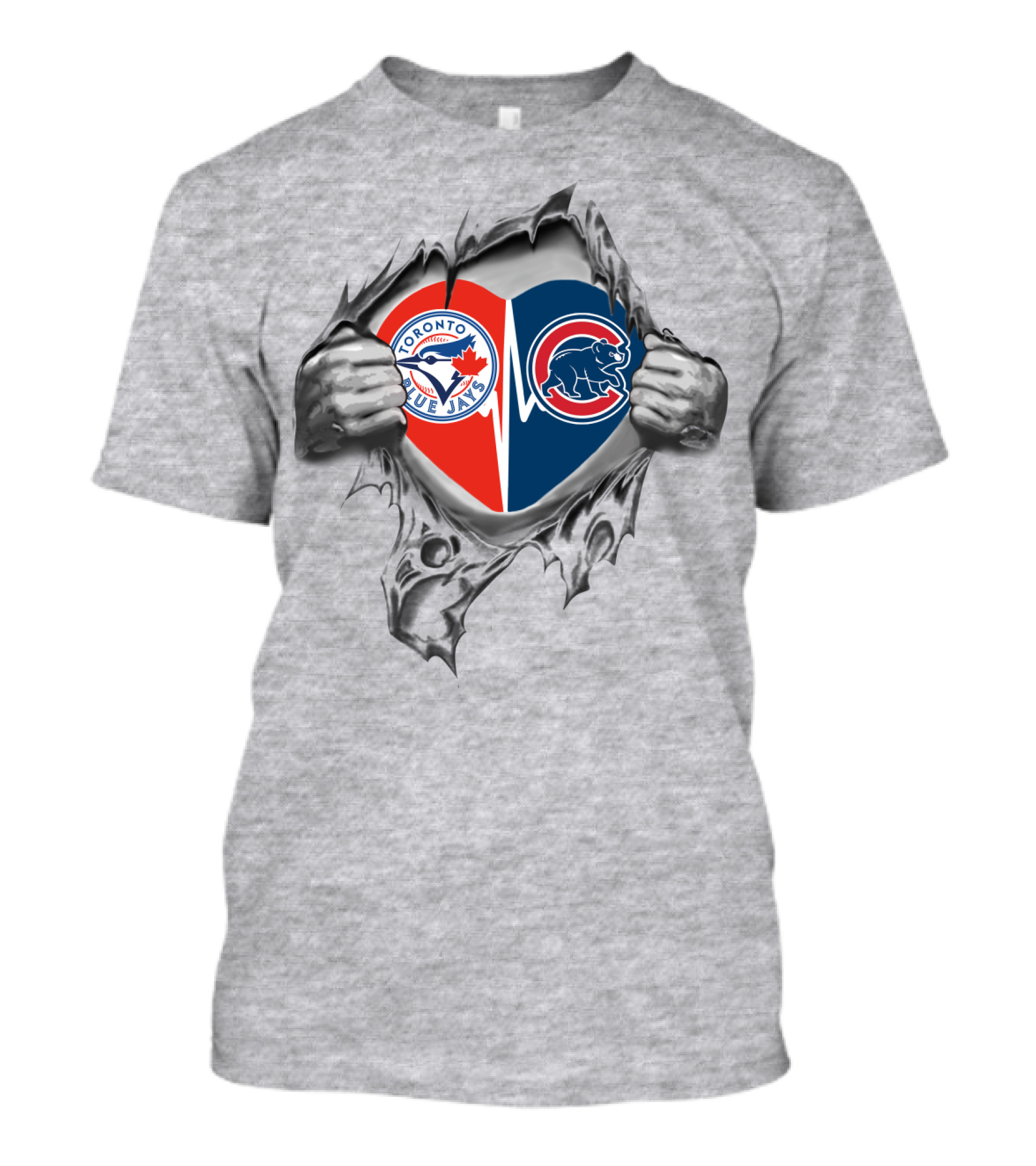 Toronto Blue Jays Chicago Cubs Heart Logo Baseball Fan Passion T-Shirt