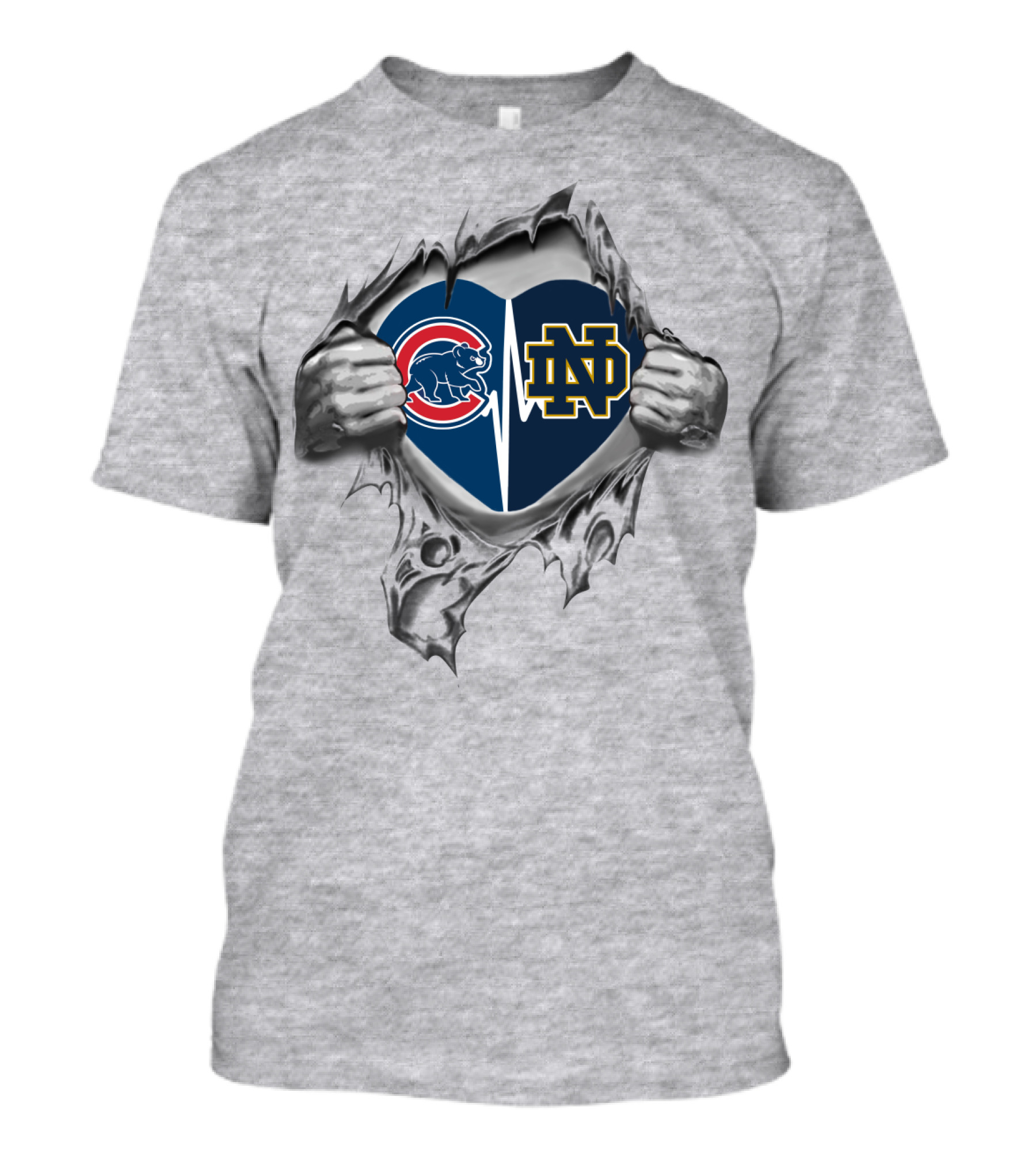 Cubs Notre Dame Heart T-Shirt