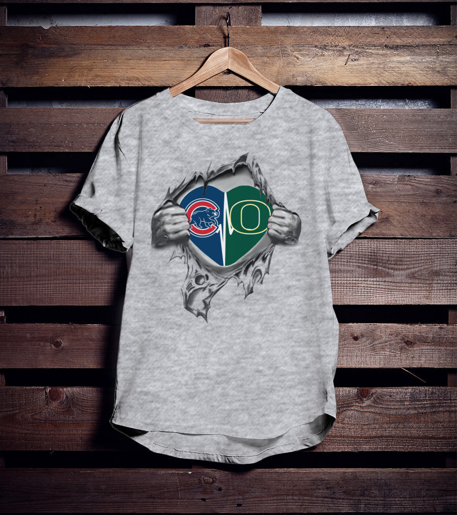 Cubs Oregon Ducks Heart In My Heart T-Shirt
