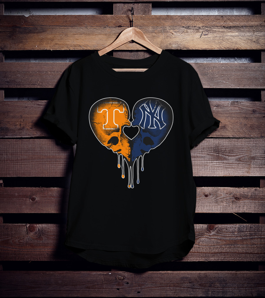 Yankees Tennessee Skull Heart Fusion T-Shirt