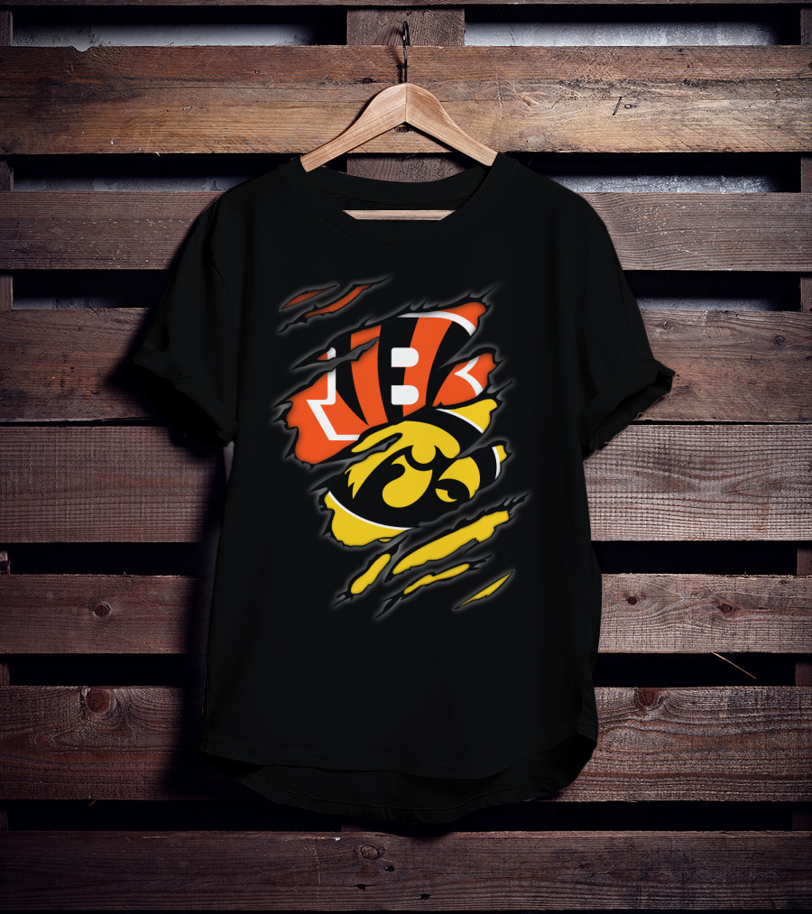 Bengals And Iowa Hawkeyes Claw T-Shirt