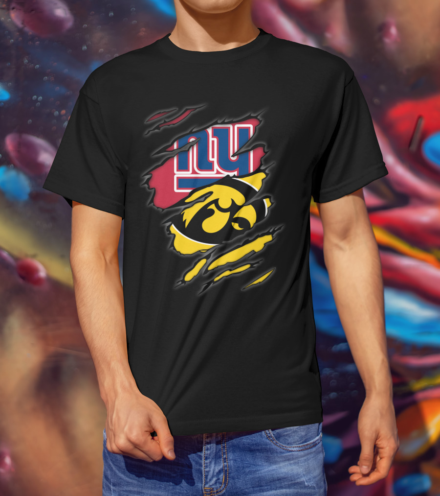 New York Giants Iowa Hawkeyes Crossover T-Shirt
