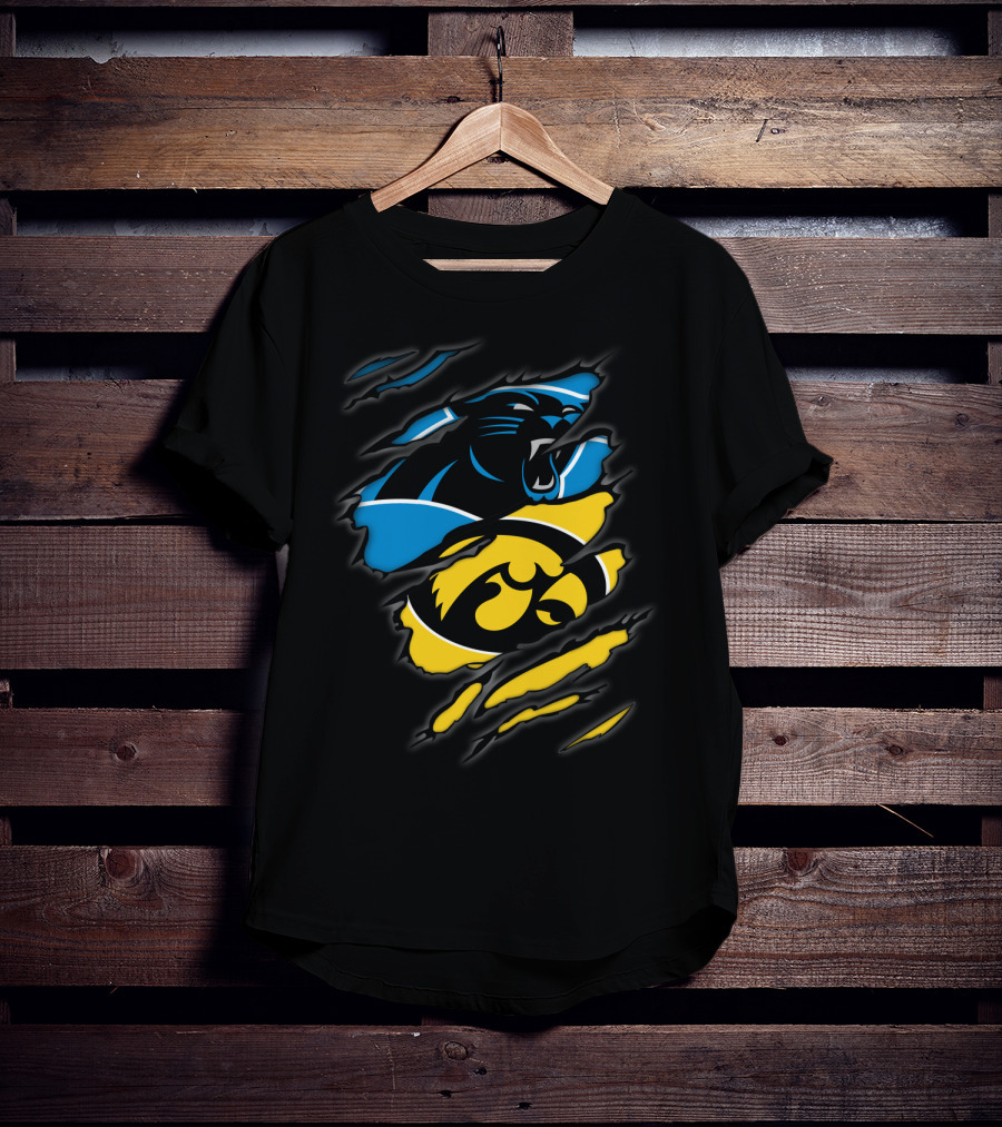 Carolina Panthers Iowa Hawkeyes Mashup T-Shirt