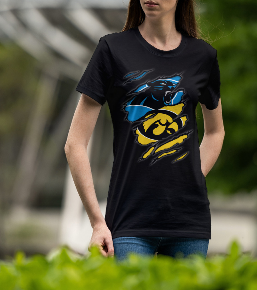 Carolina Panthers Iowa Hawkeyes Mashup T-Shirt