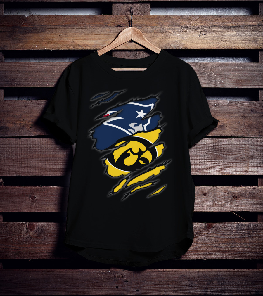 New England Patriots Iowa Hawkeyes Mashup T-Shirt