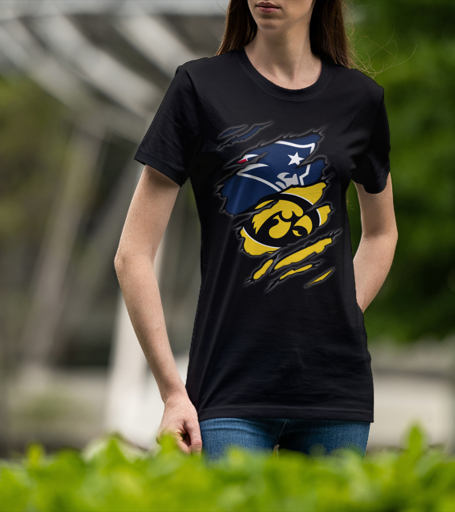 New England Patriots Iowa Hawkeyes Mashup T-Shirt