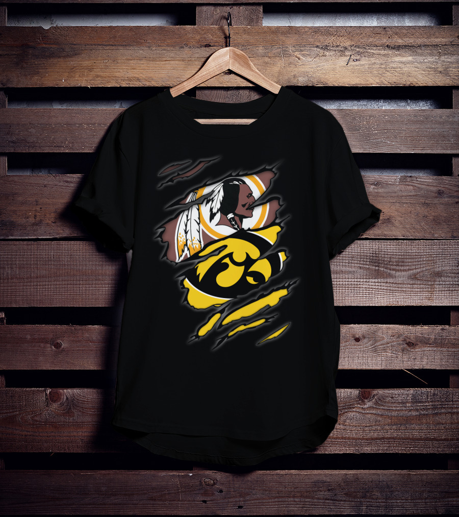 Redskins Iowa Hawkeyes Logo Mashup T-Shirt