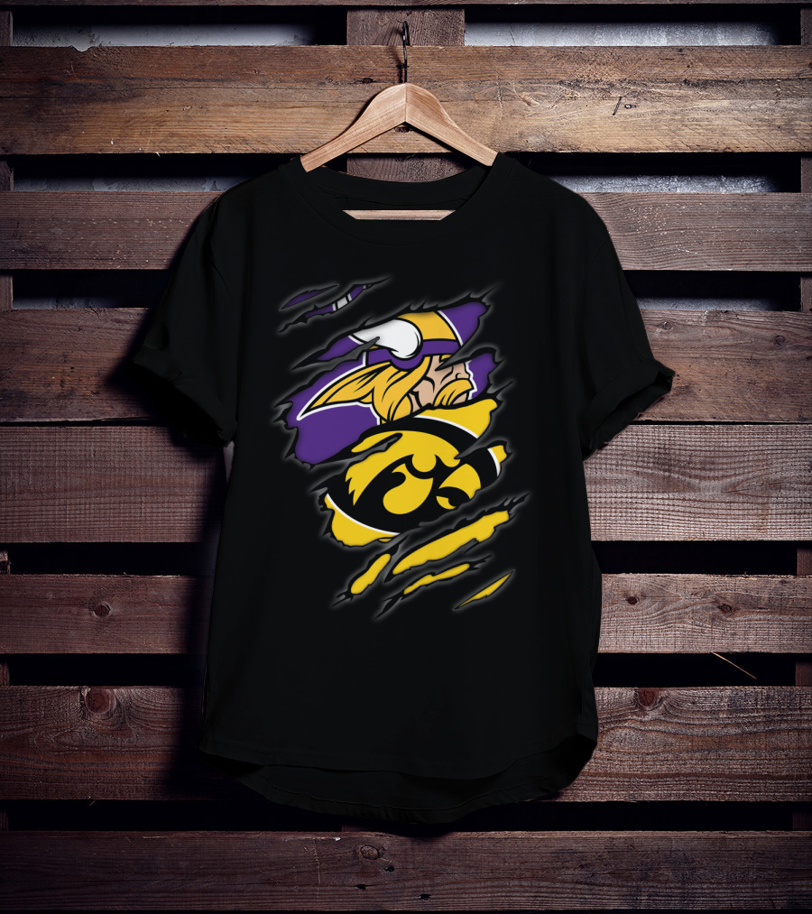 Vikings Iowa Hawkeyes Crossover T-Shirt