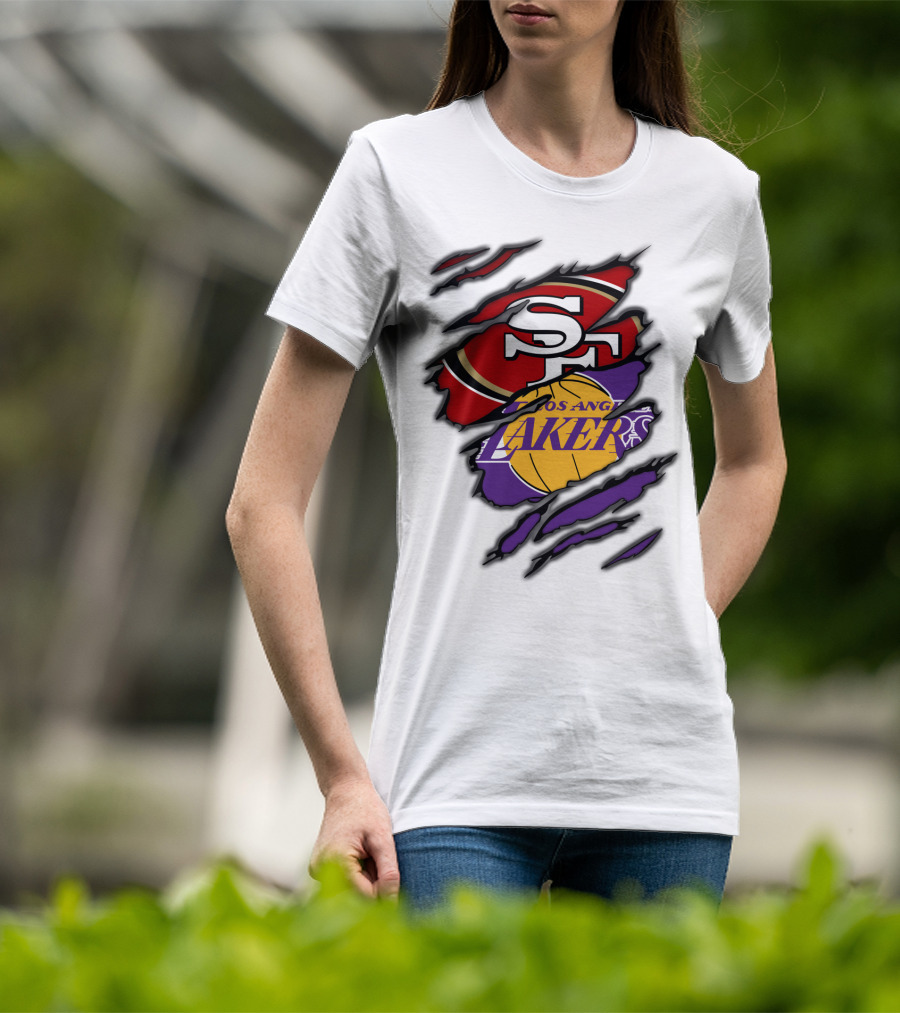 San Francisco 49ers Los Angeles Lakers Crossover T-Shirt