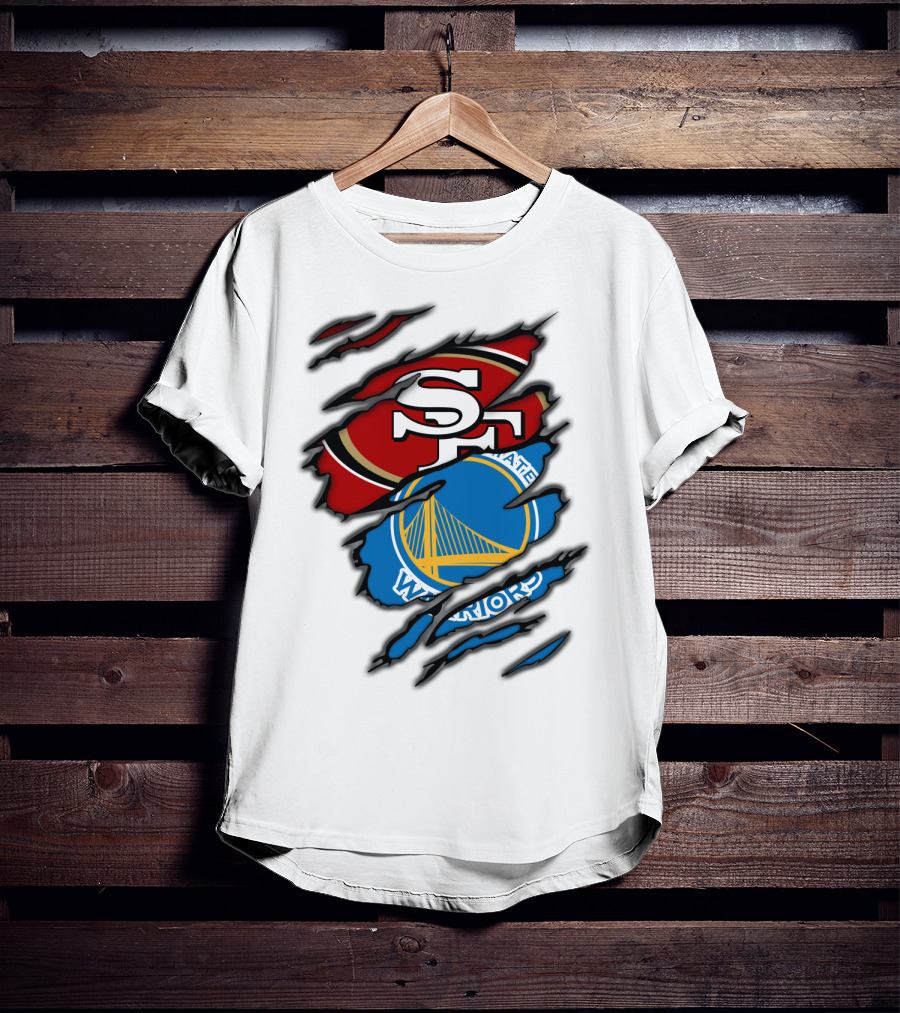 SF 49ers Golden State Warriors Torn T-Shirt