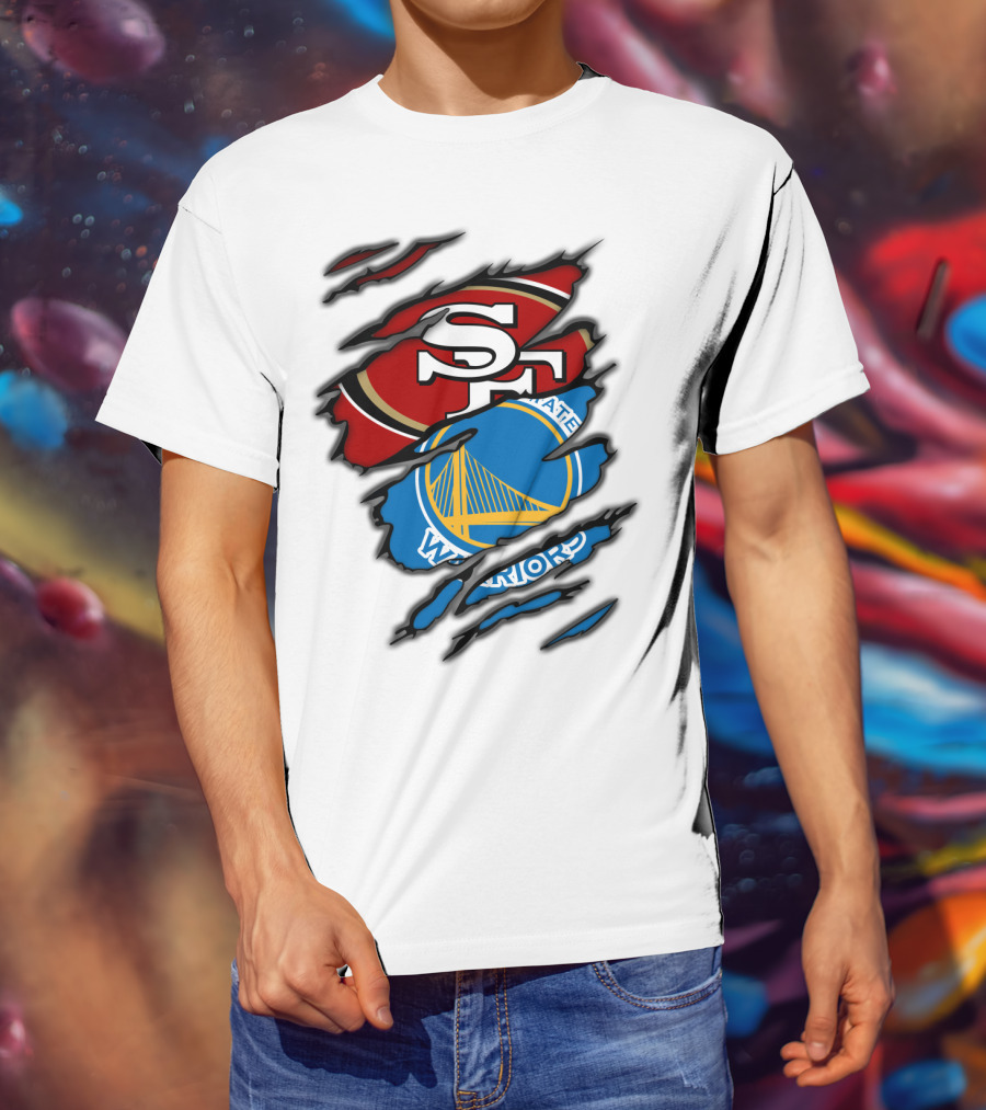 SF 49ers Golden State Warriors Torn T-Shirt