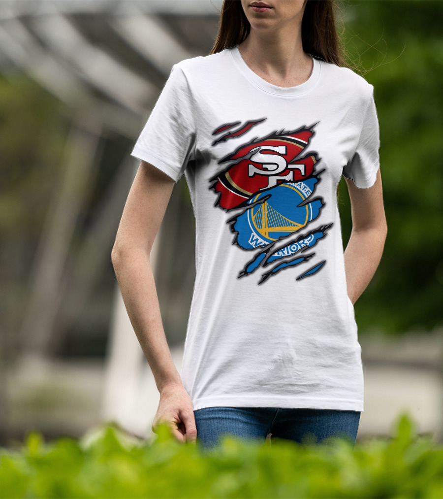 SF 49ers Golden State Warriors Torn T-Shirt