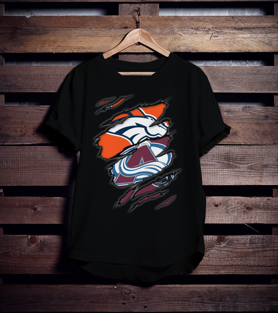 Broncos Avalanche Denver Sports Crossover T-Shirt