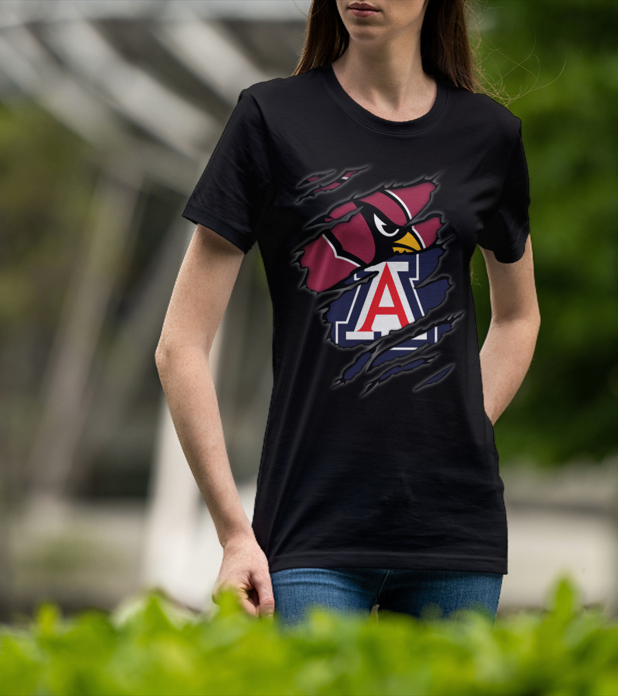 Cardinals Arizona Wildcats Logo Mashup T-Shirt