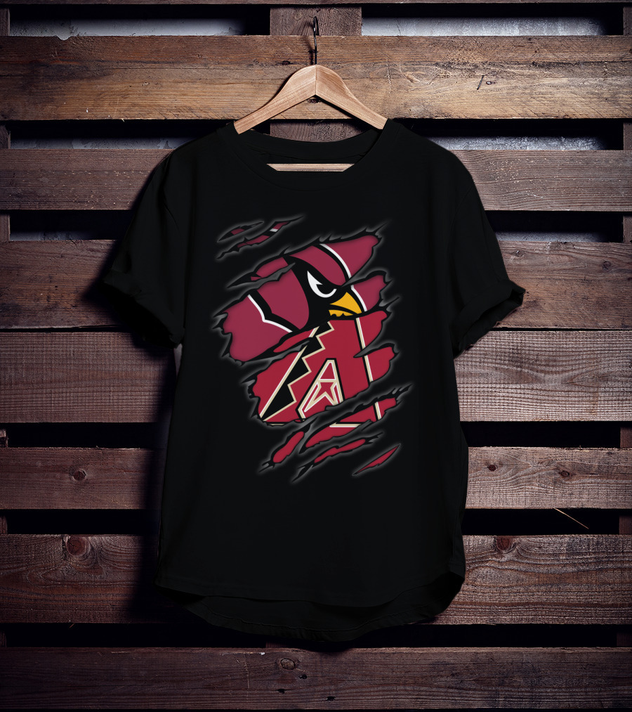 Cardinals Diamondback Ripped Logo Fusion T-Shirt