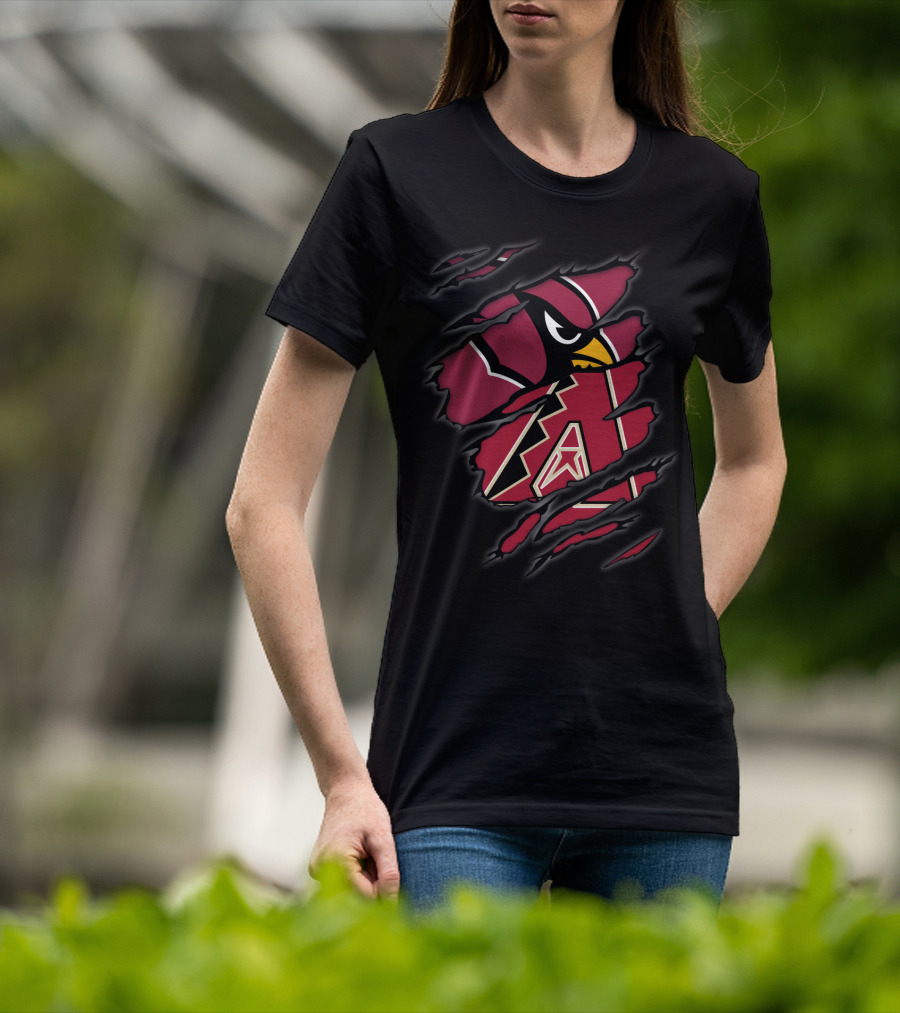 Cardinals Diamondback Ripped Logo Fusion T-Shirt