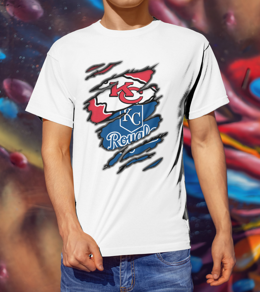 Kansas City Chiefs KC Royals Torn Elements T-Shirt