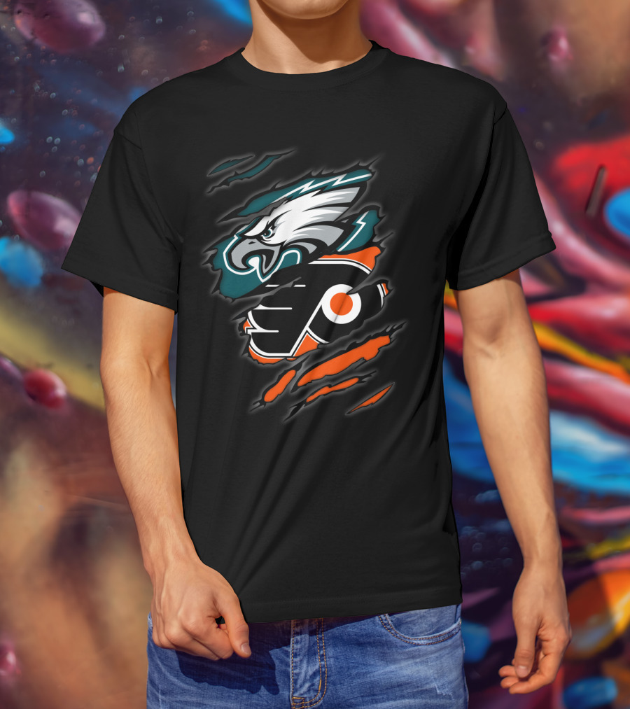 Eagles Flyers Football Hockey Team Logo Mashup T-Shirt