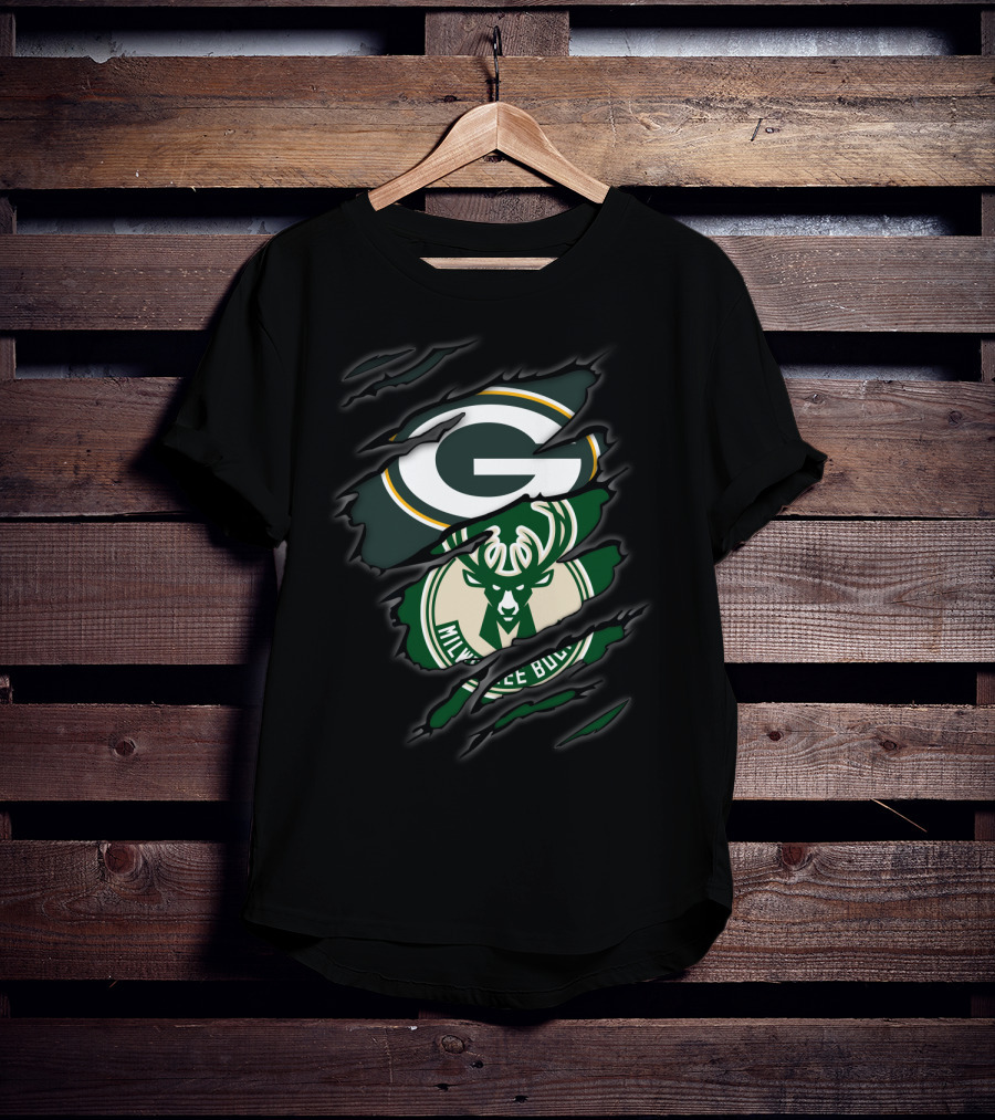 Green Bay Packers Milwaukee Bucks Fusion T-Shirt