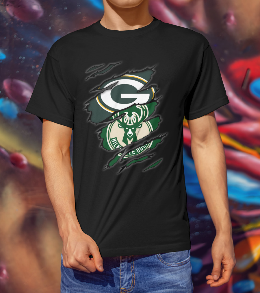 Green Bay Packers Milwaukee Bucks Fusion T-Shirt