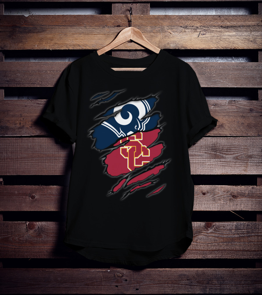 Los Angeles Rams USC Trojans Ripped Claw Marks T-Shirt