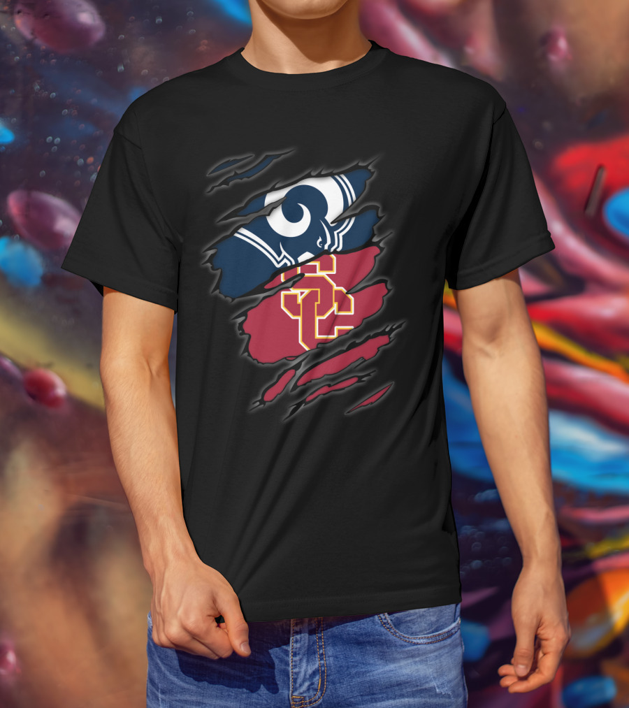 Los Angeles Rams USC Trojans Ripped Claw Marks T-Shirt