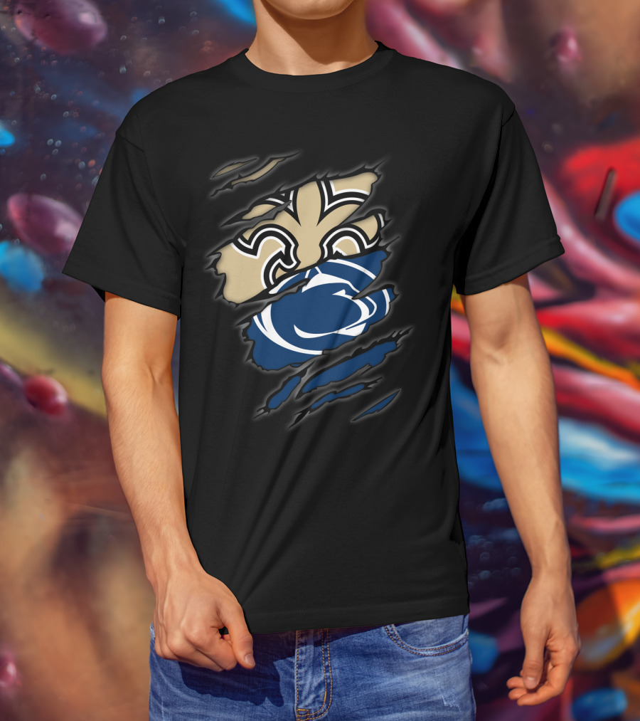 Saints Penn State Crossover Symbol Claw Marks T-Shirt