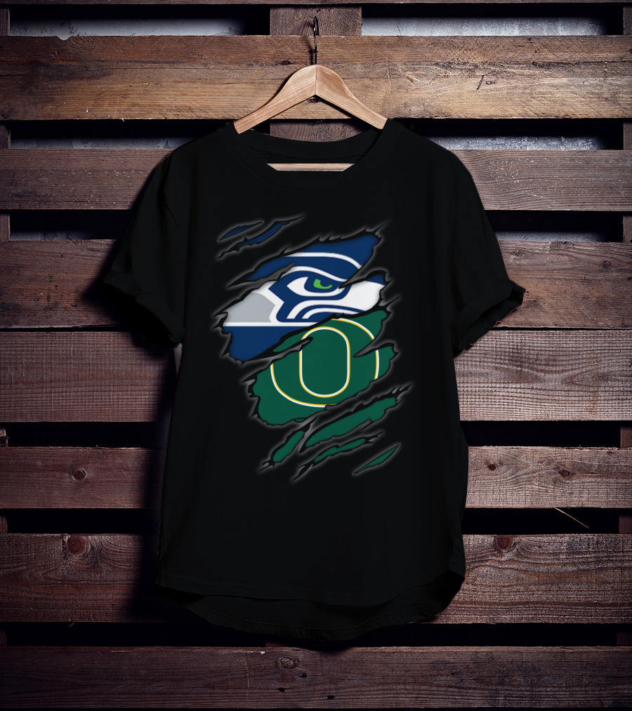 Seahawks Oregon Ducks Logo Mashup T-Shirt