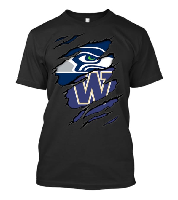 Seahawks Logo University Of Washington Huskies W Claws T-Shirt