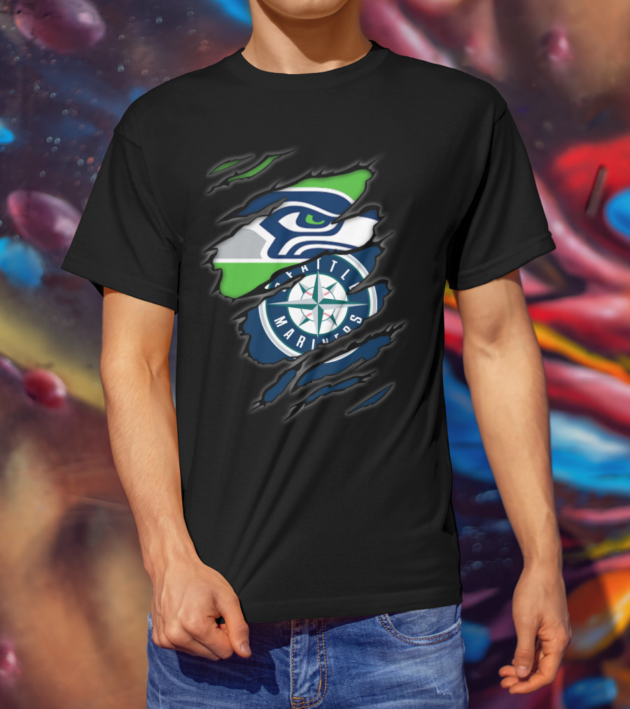 Seahawks Mariners Seattle Sports Crossover T-Shirt