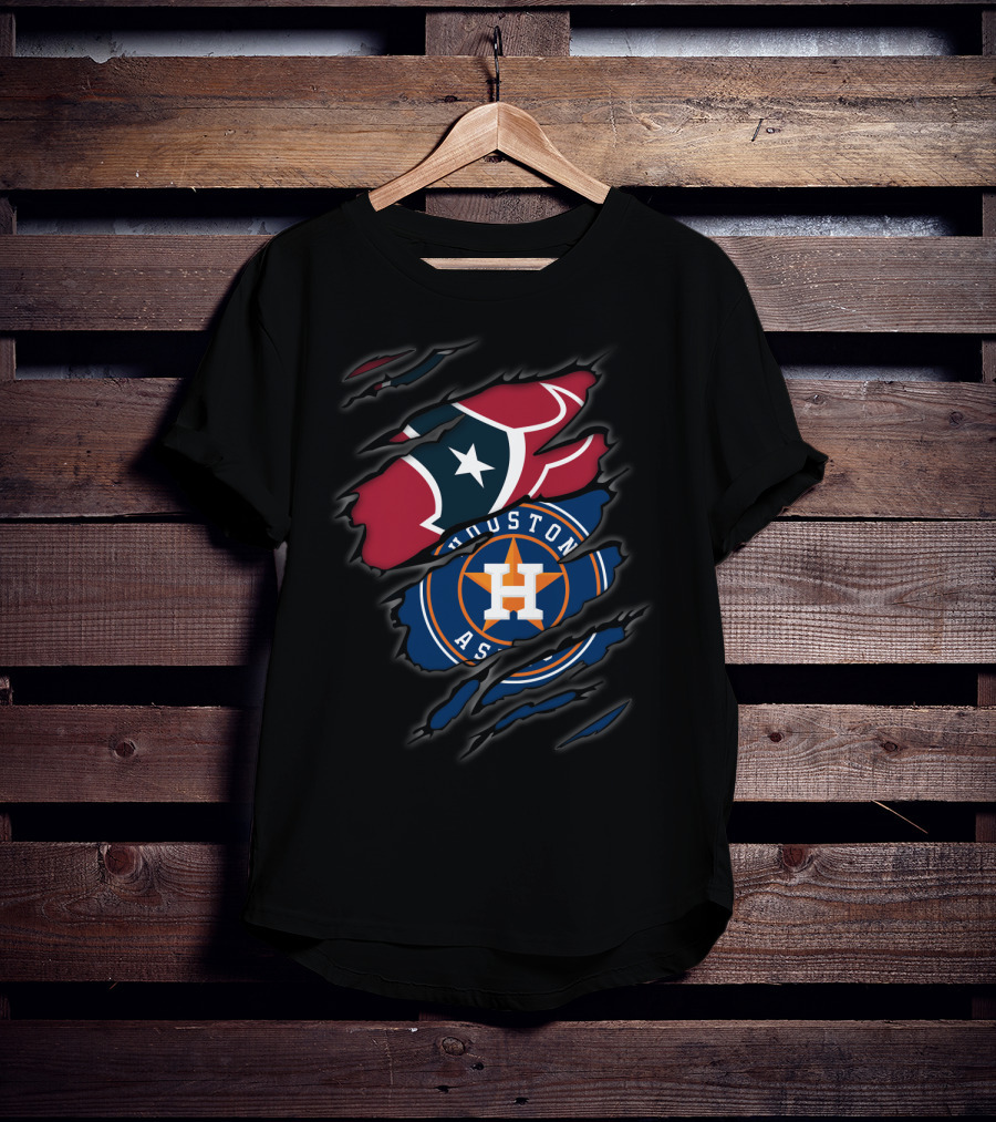 Houston Texans Houston Astros Fan Crossover T-Shirt