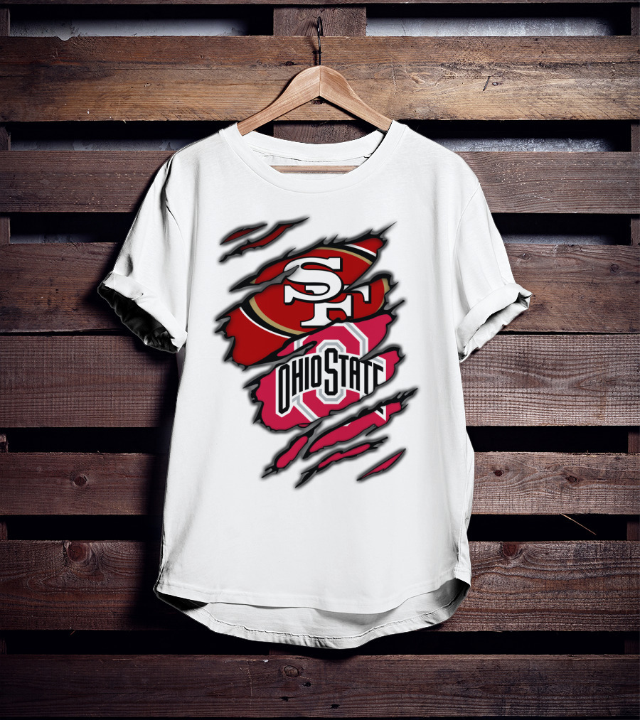 49ers SF Ohio State Buckeyes Logo Mashup T-Shirt