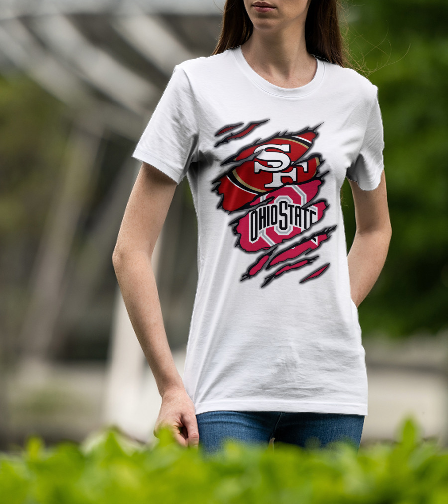 49ers SF Ohio State Buckeyes Logo Mashup T-Shirt